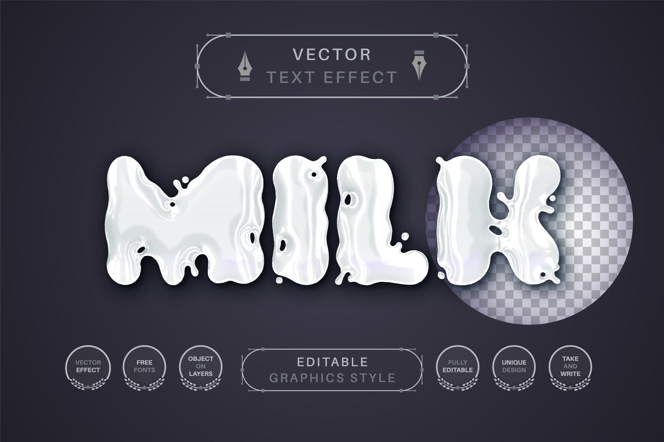 白色牛奶矢量文字效果字体样式 White Milk – Editable Text Effect, Font Style 插件预设 sucaiwan.com