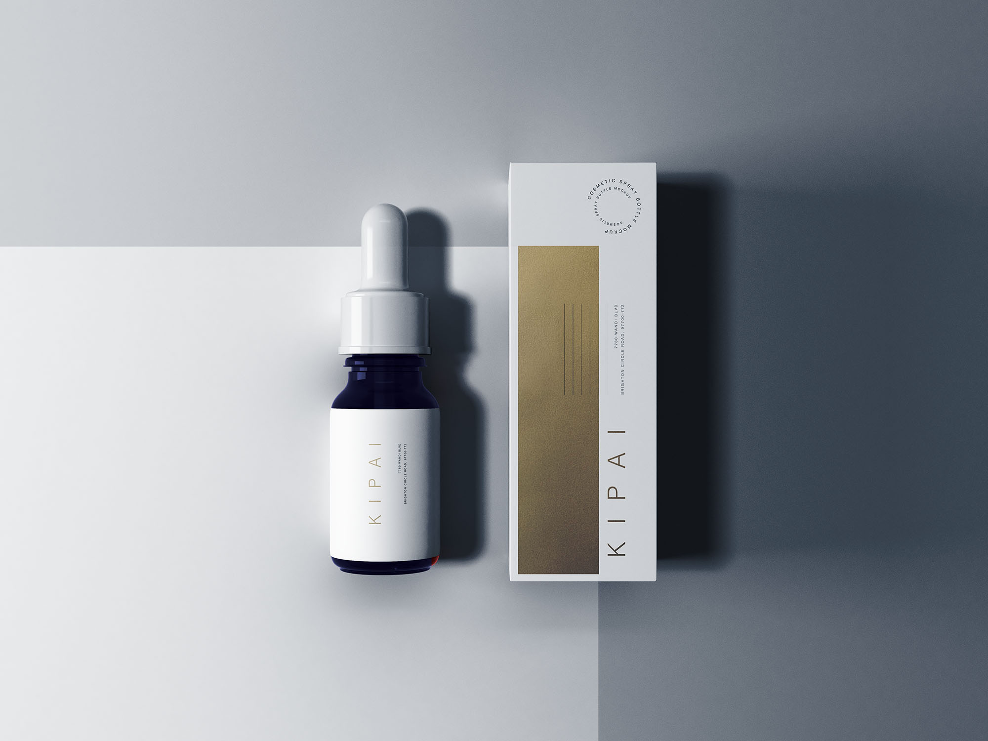 极简滴管瓶&盒包装样机 Minimal Dropper Packaging Mockup 样机素材 sucaiwan.com