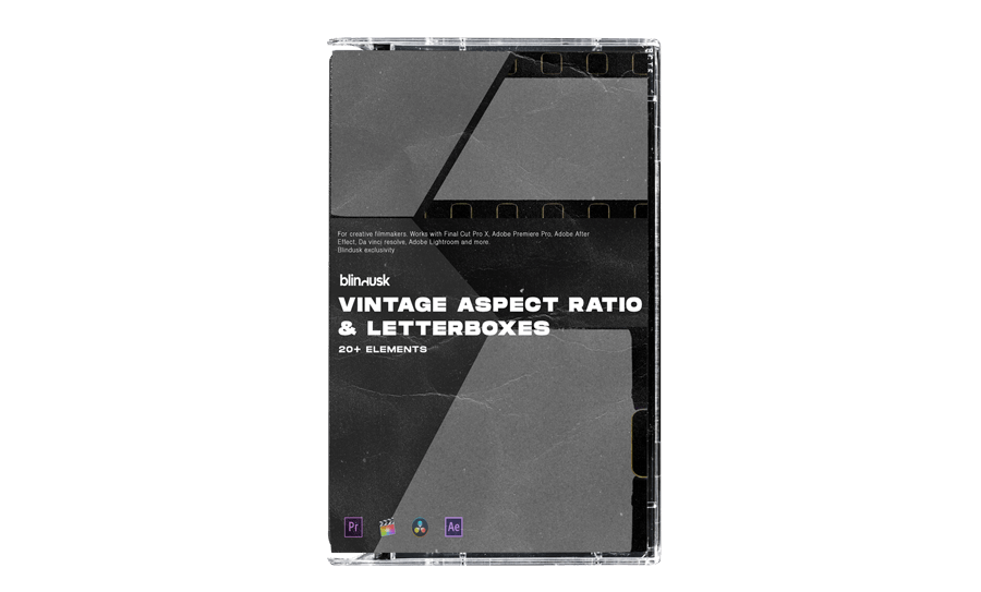 Blindusk 真膜潮流复古宽高比胶片遮罩电影素材 VINTAGE ASPECT RATIO & LETTERBOXES 插件预设 sucaiwan.com