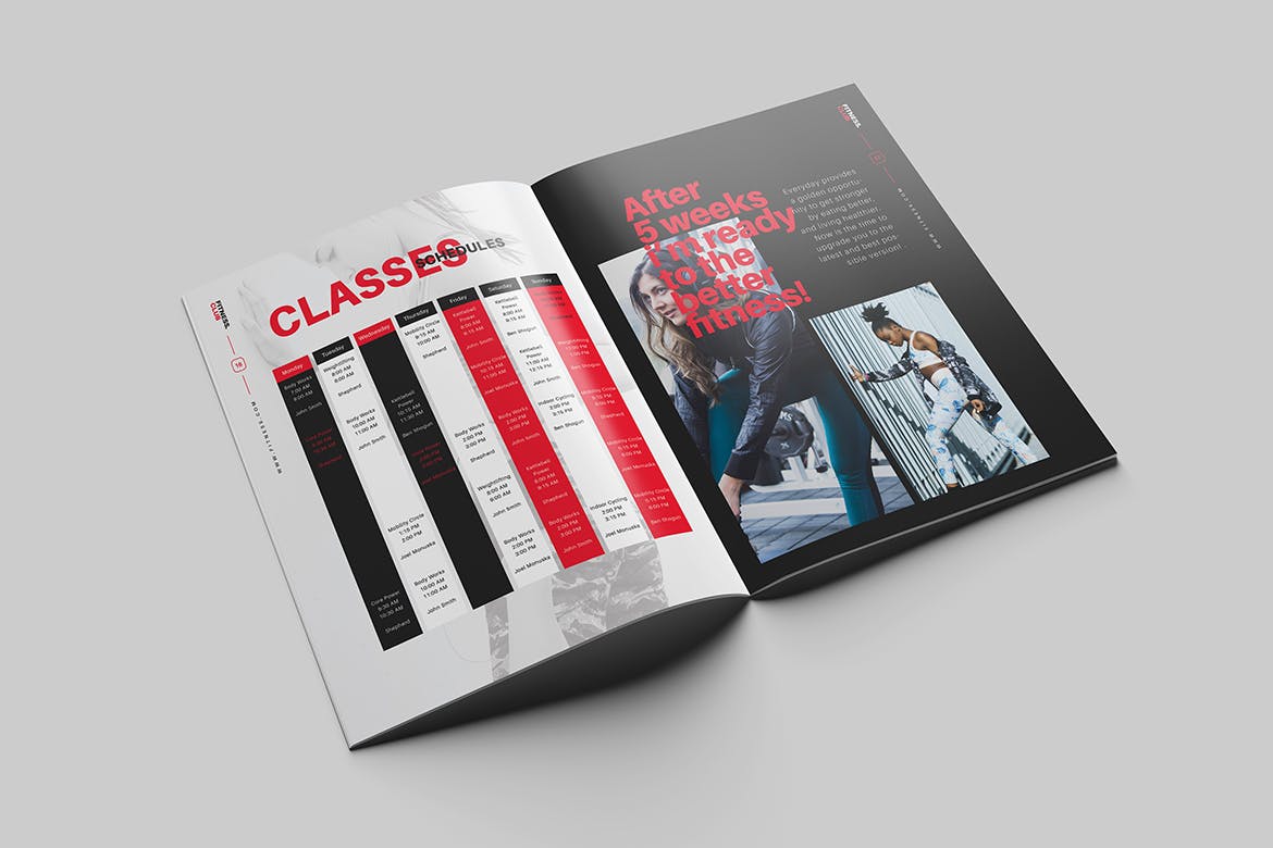 健身运动方案画册模板 Fitness – Gym Brochure 幻灯图表 sucaiwan.com
