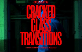 Acidbite 17个独特超高清破裂玻璃化转场电影过渡视频素材+高品质SFX CRACKED GLASS TRANSITIONS