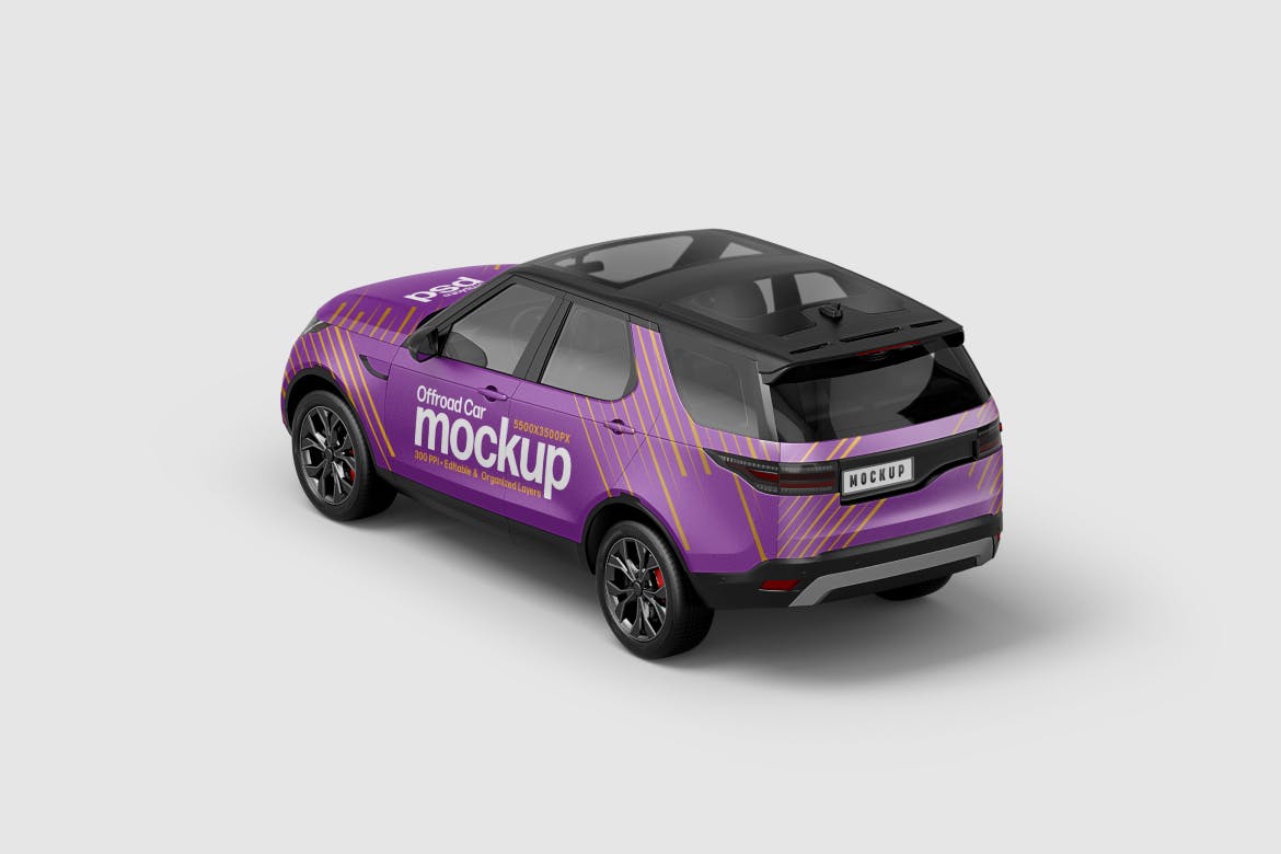 路虎越野汽车广告设计样机 Cargo Van Mockup Set 样机素材 sucaiwan.com