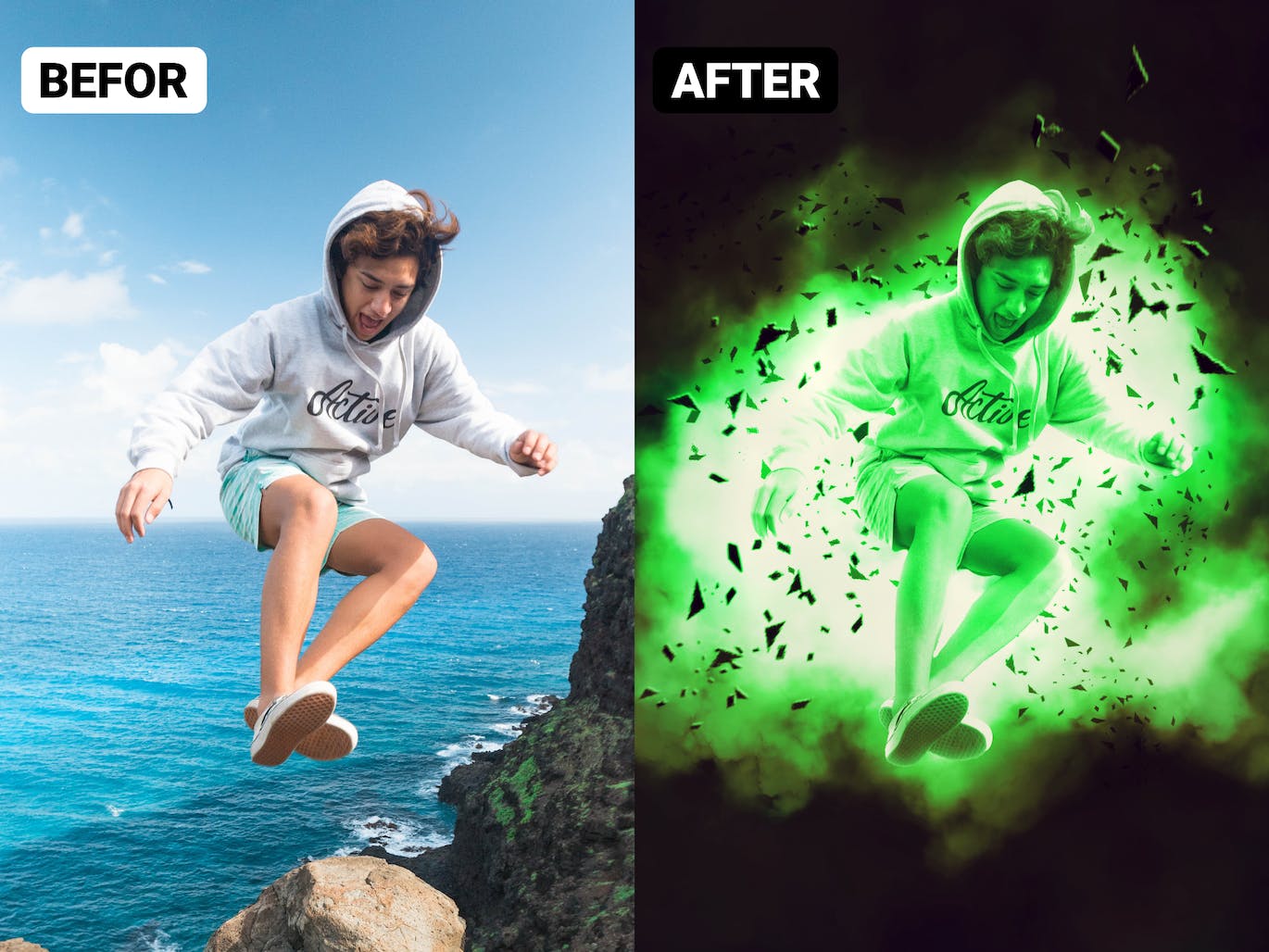 爆炸效果PS动作模板 Explosion Effect Photoshop Action 插件预设 sucaiwan.com