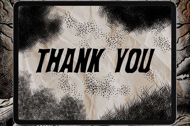 Procreate独特的版画纹理笔刷 笔刷资源 sucaiwan.com