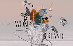 PNG素材-抽象3D几何形状和抽象背景图形元素素材合集