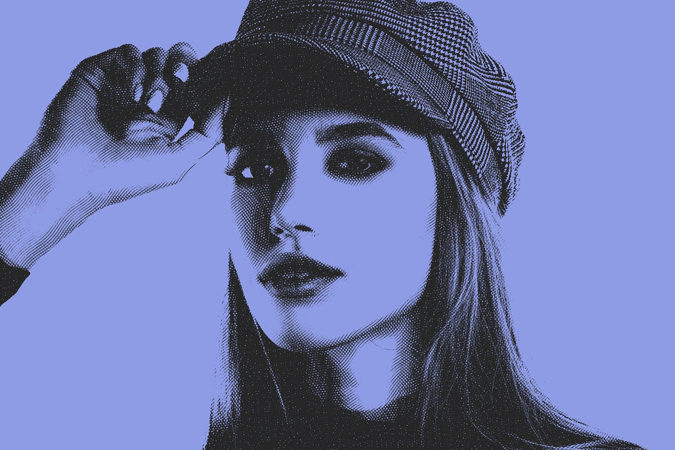 半色调雕刻PS照片效果模板 Engraving Photoshop Effect 插件预设 sucaiwan.com