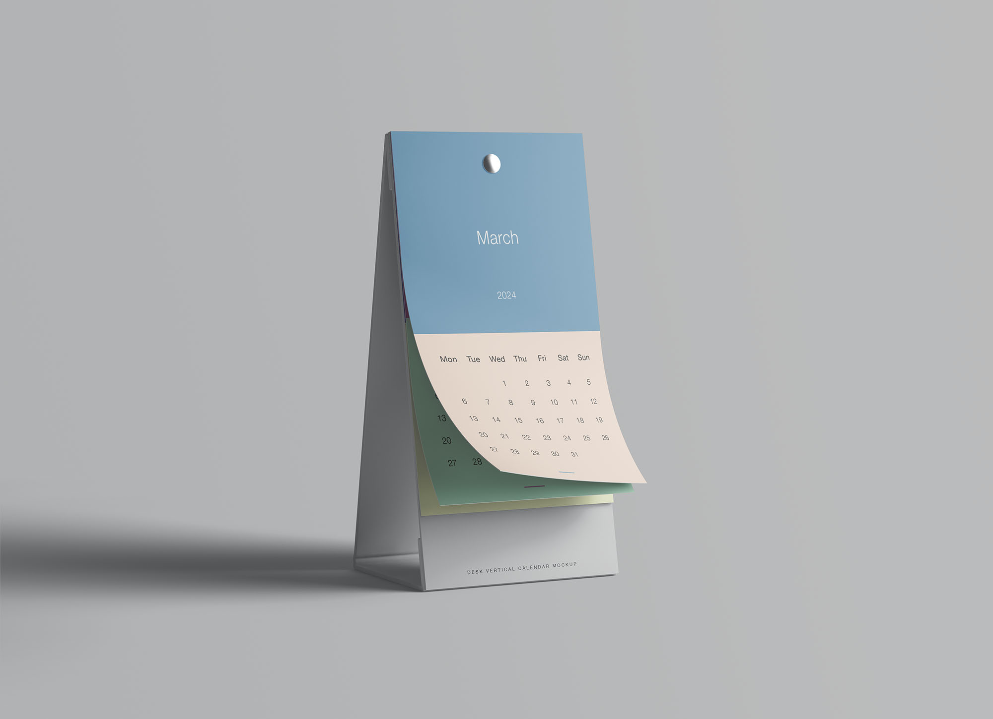 竖版A字形日历样机 Vertical Calendar Mockup 样机素材 sucaiwan.com