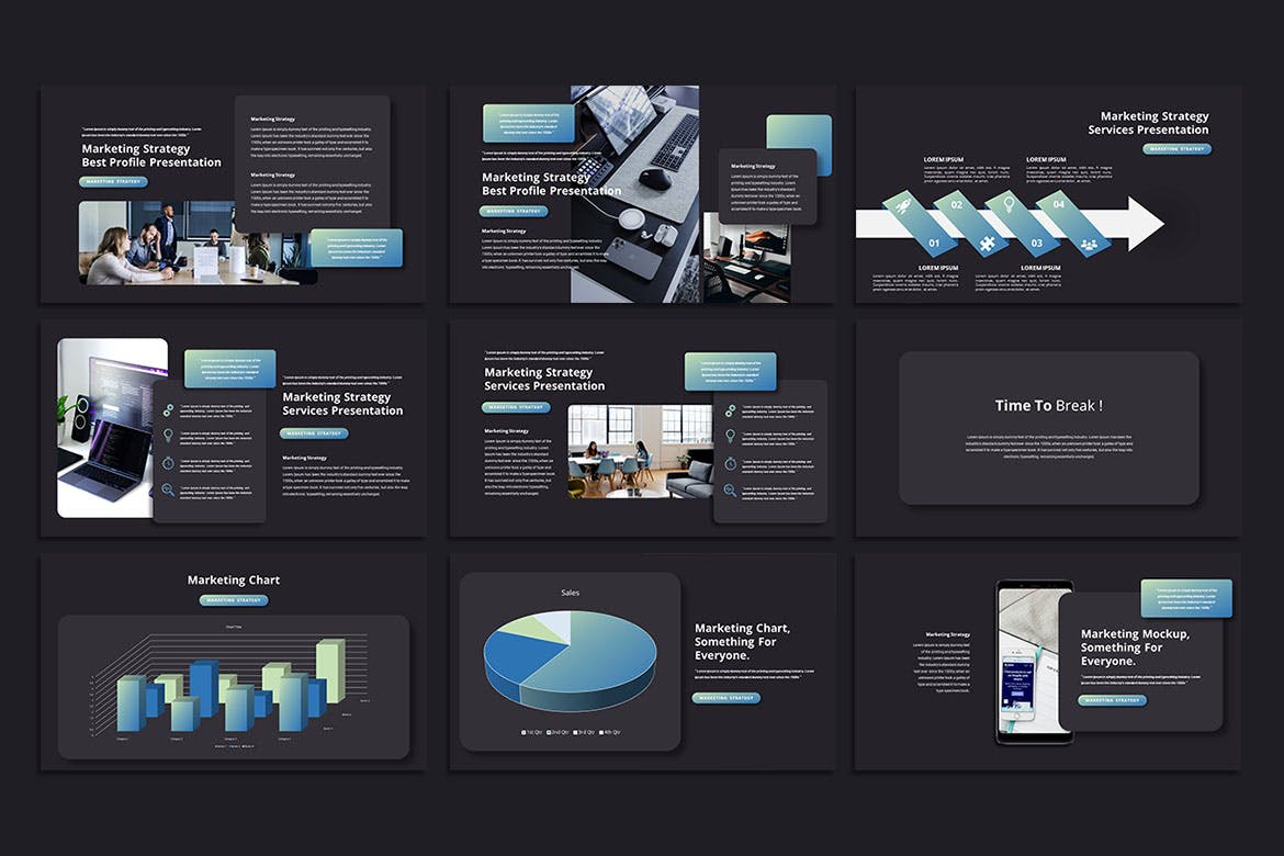 市场营销策略Powerpoint模板下载 Marketing Strategy – PowerPoint Template 幻灯图表 sucaiwan.com