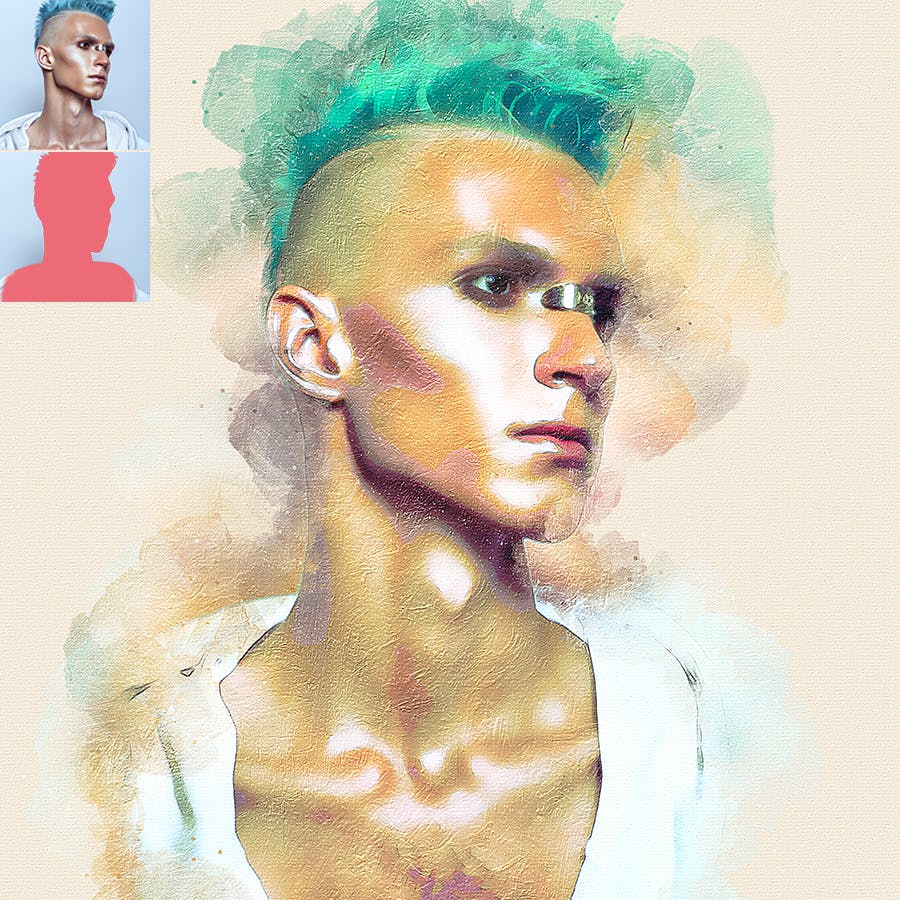 油画艺术效果照片处理Photoshop动作 Oil Painter Photoshop Action 插件预设 sucaiwan.com