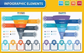 漏斗形状信息图表设计模板 Funnel Infographics