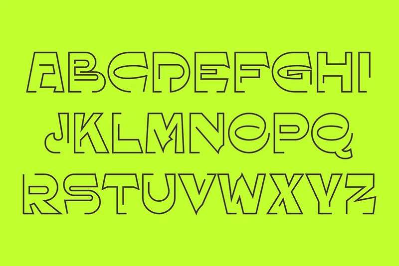 Fujian抽象线条英文字体 设计素材 sucaiwan.com