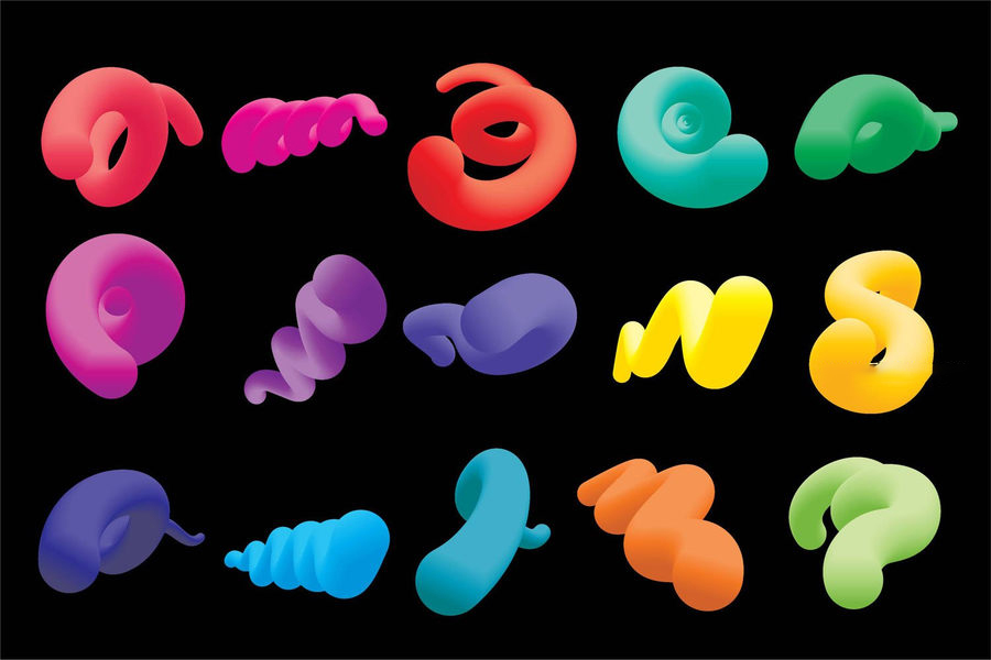 PNG素材-3D立体抽象形状颗粒纹理图形设计PNG素材 图片素材 sucaiwan.com