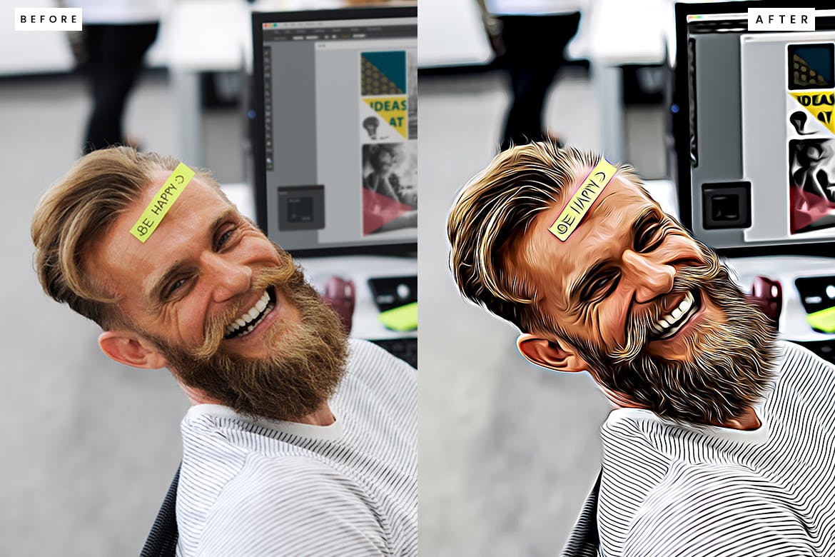 绘画效果照片处理Photoshop动作 Painting Photoshop Action 插件预设 sucaiwan.com