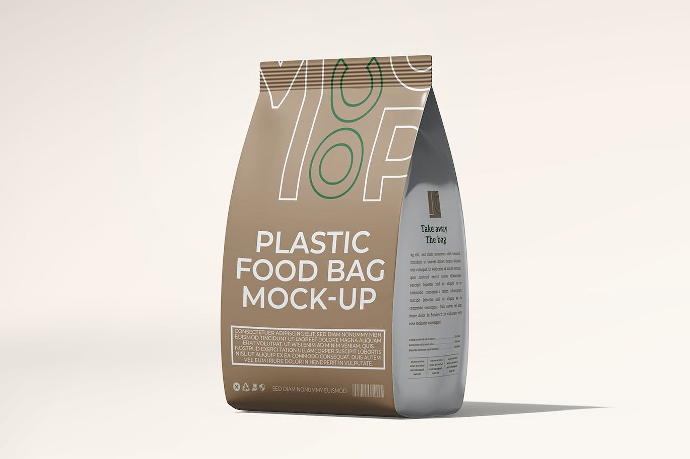 哑光塑料食品包装袋PSD样机 Matte Plastic Food Packaging Bag PSD Mockup 样机素材 sucaiwan.com