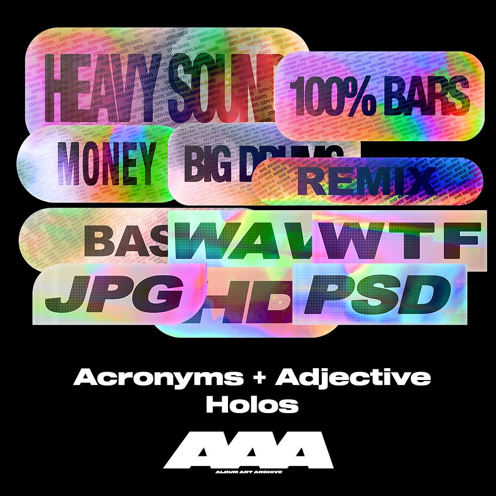 152+全息镭射反光潮流专辑贴纸插图活动便签 Heavy Holos 图片素材 sucaiwan.com