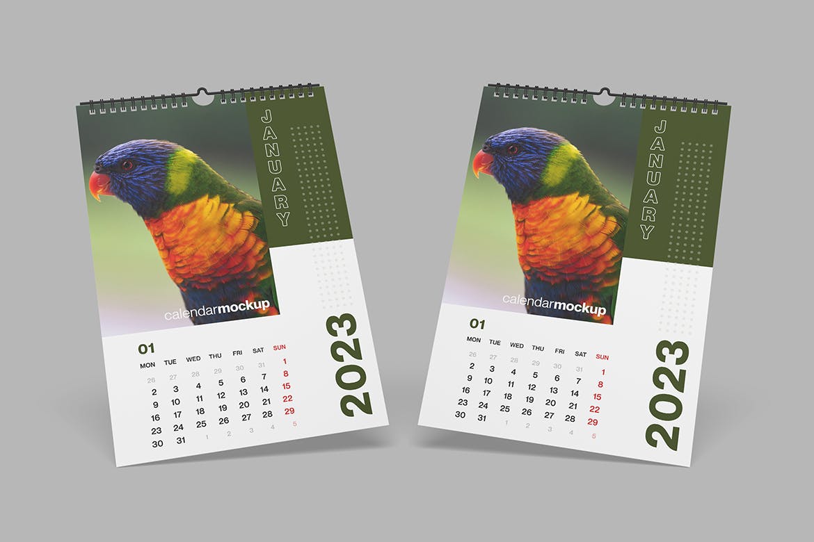 挂历日历设计样机 Wall Calendar Mockup 样机素材 sucaiwan.com
