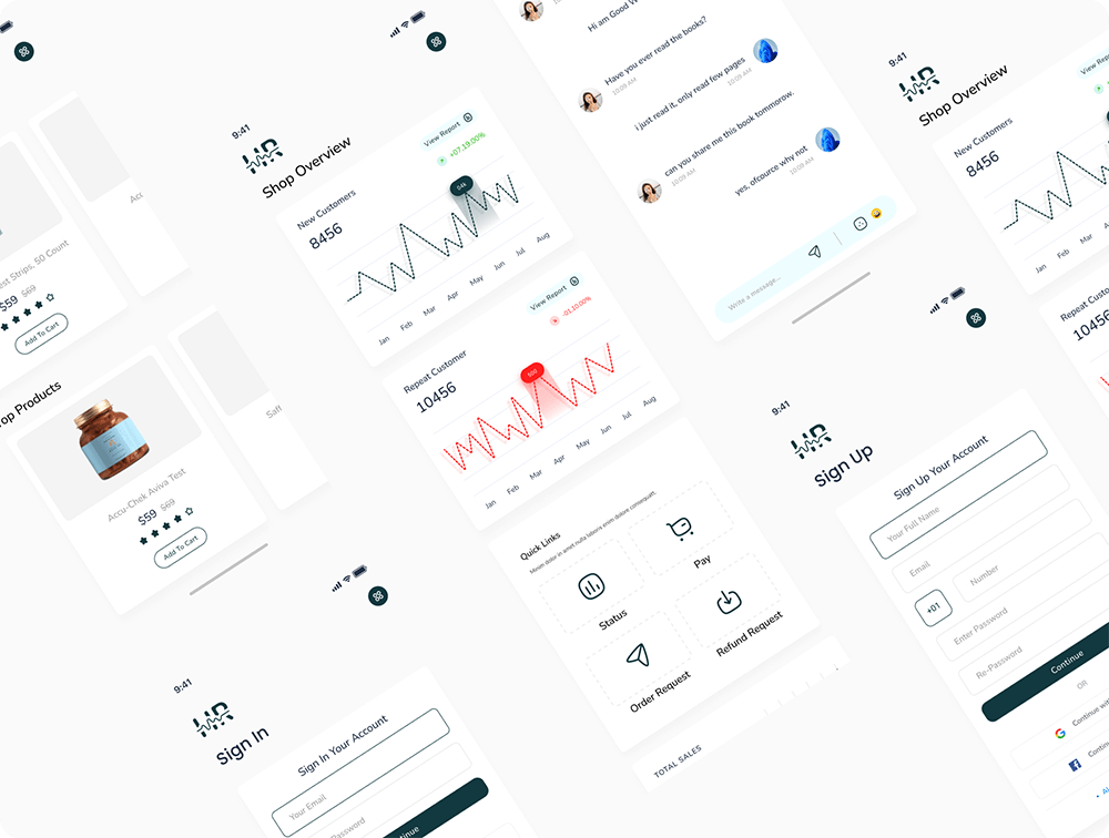 医疗商店和分析仪表盘UI套件 APP UI sucaiwan.com