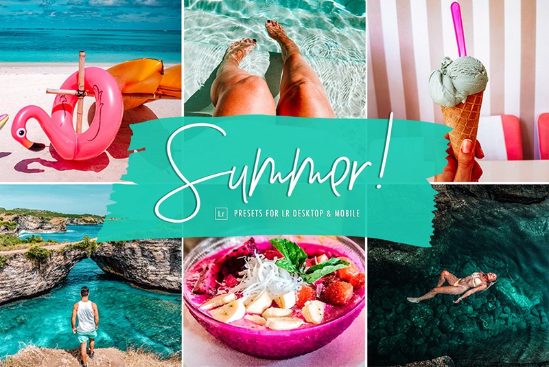 10款夏季多彩彩暑假氛围绚丽的旅拍热带青橙色蓝调LR预设 Summer Punch Lightroom Presets 插件预设 sucaiwan.com