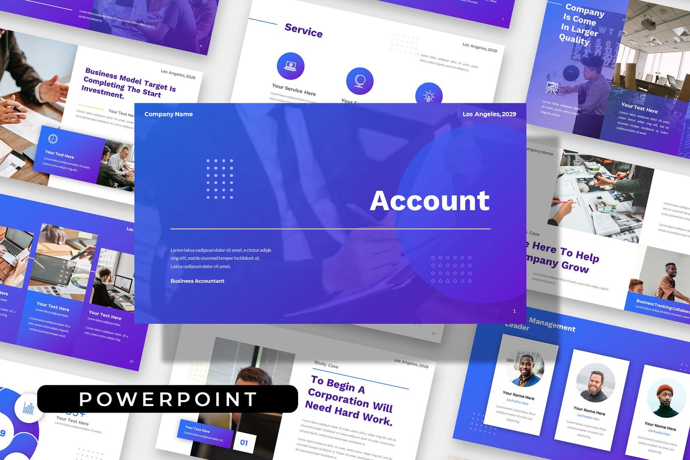 公司业务报告PPT幻灯片模板下载 Account – Report Business Company Powerpoint 幻灯图表 sucaiwan.com