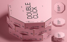披萨盒外卖包装设计样机图 Pizza Box Mockup