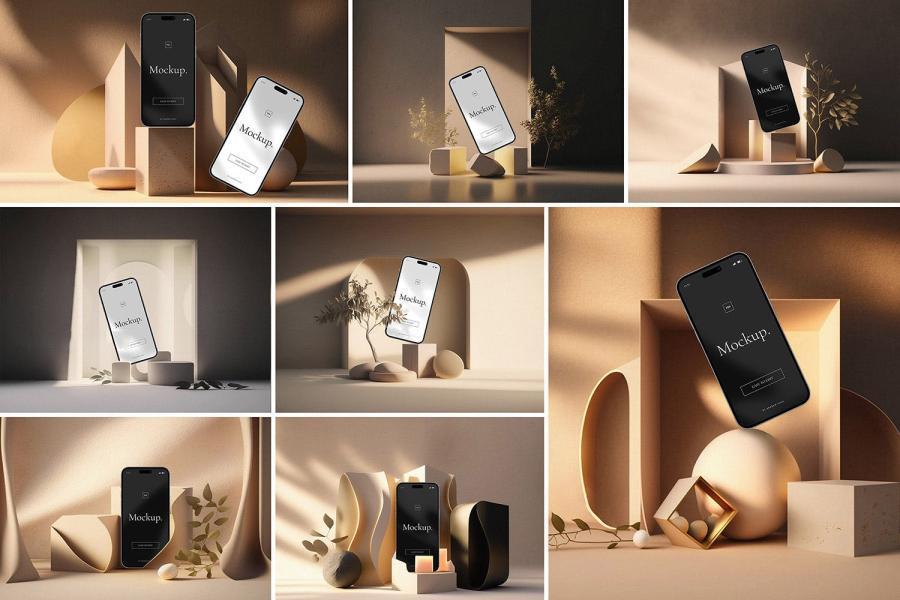 样机模板-光影效果​iPhone 14 Max苹果手机样机PSD模板素材 样机素材 sucaiwan.com