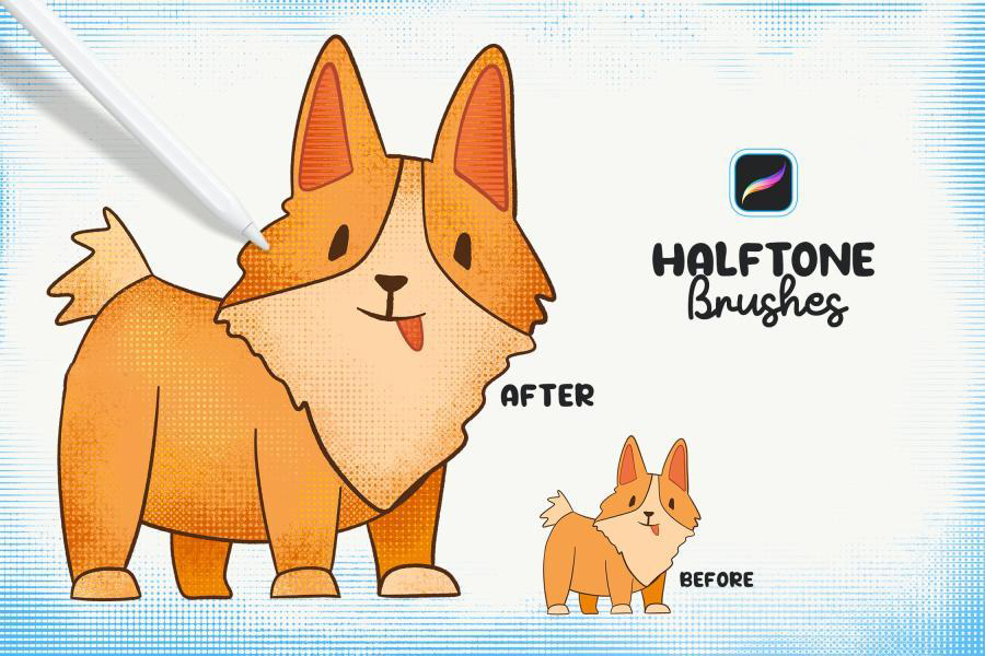 Procreate笔刷-复古半色调效果Procreate笔刷下载 笔刷资源 sucaiwan.com