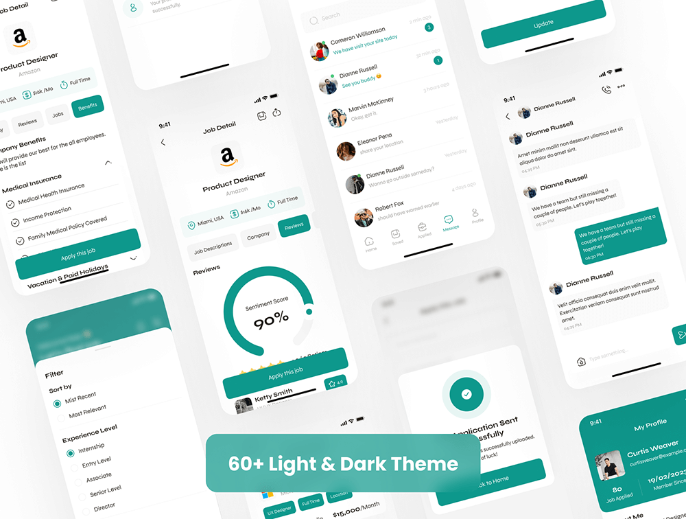 求职者应用程序IOS UI套件 APP UI sucaiwan.com
