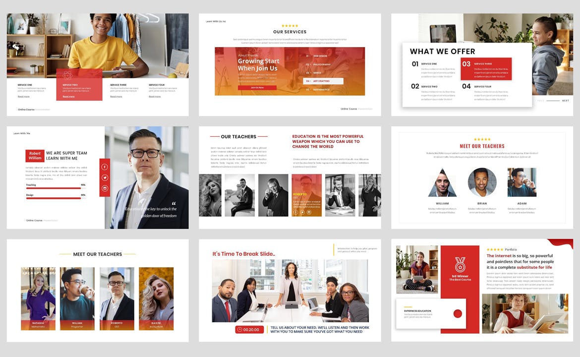 在线课程教育谷歌幻灯片创意模板 Online Course – Education Google Slide Template 幻灯图表 sucaiwan.com