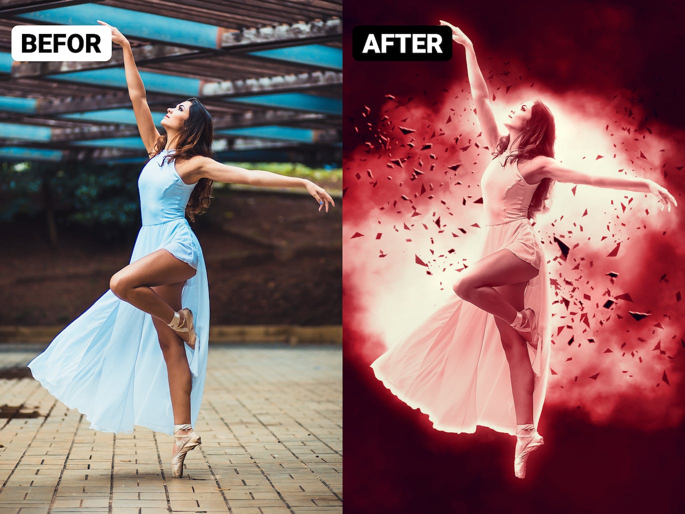 爆炸效果PS动作模板 Explosion Effect Photoshop Action 插件预设 sucaiwan.com