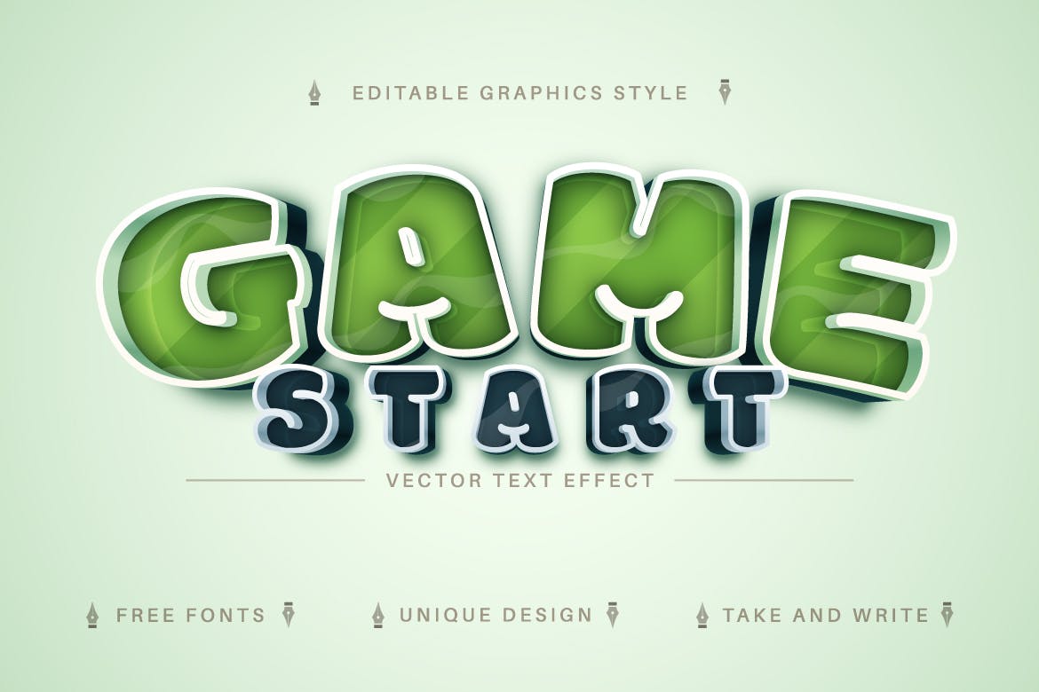 绿草纹理矢量文字效果字体样式 Champion – Editable Text Effect, Font Style 插件预设 sucaiwan.com