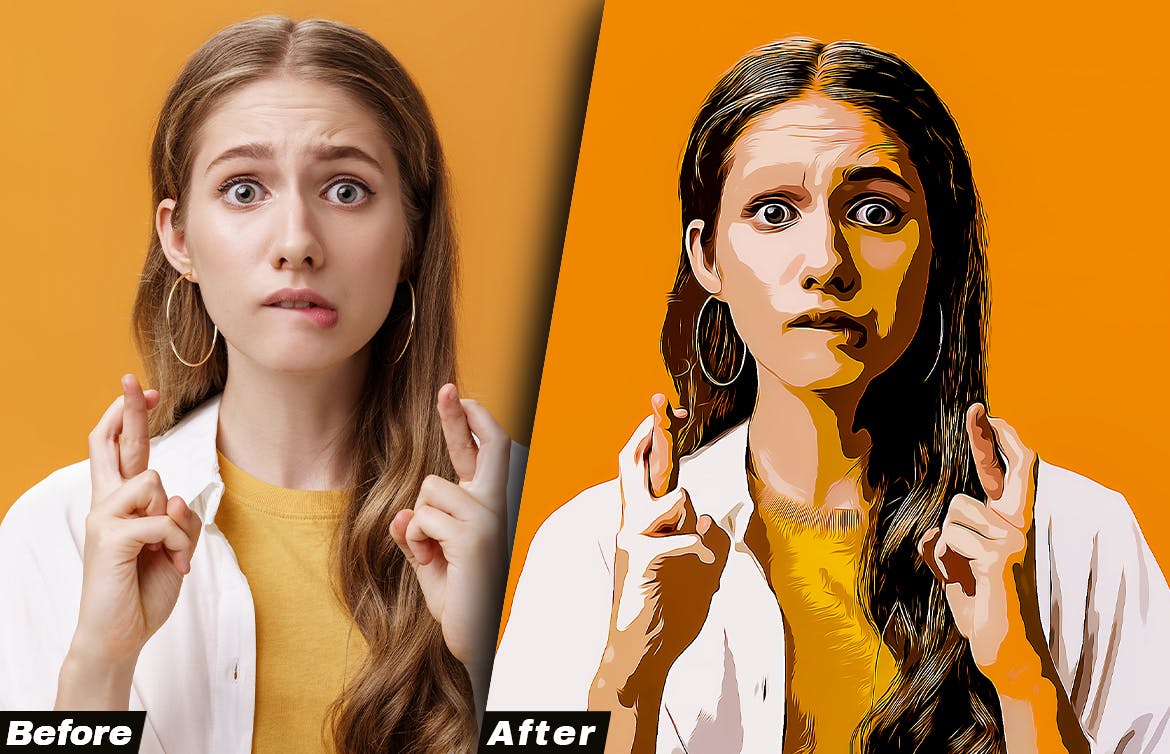 卡通效果照片处理Photoshop动作 Cartoon Effect Photoshop Action 插件预设 sucaiwan.com