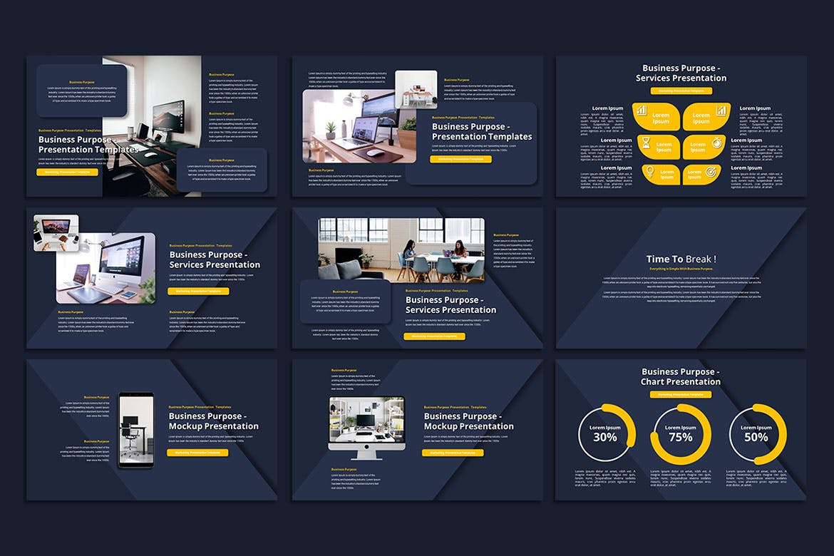 企业目标PowerPoint演示模板 Business Purpose – PowerPoint Template 幻灯图表 sucaiwan.com