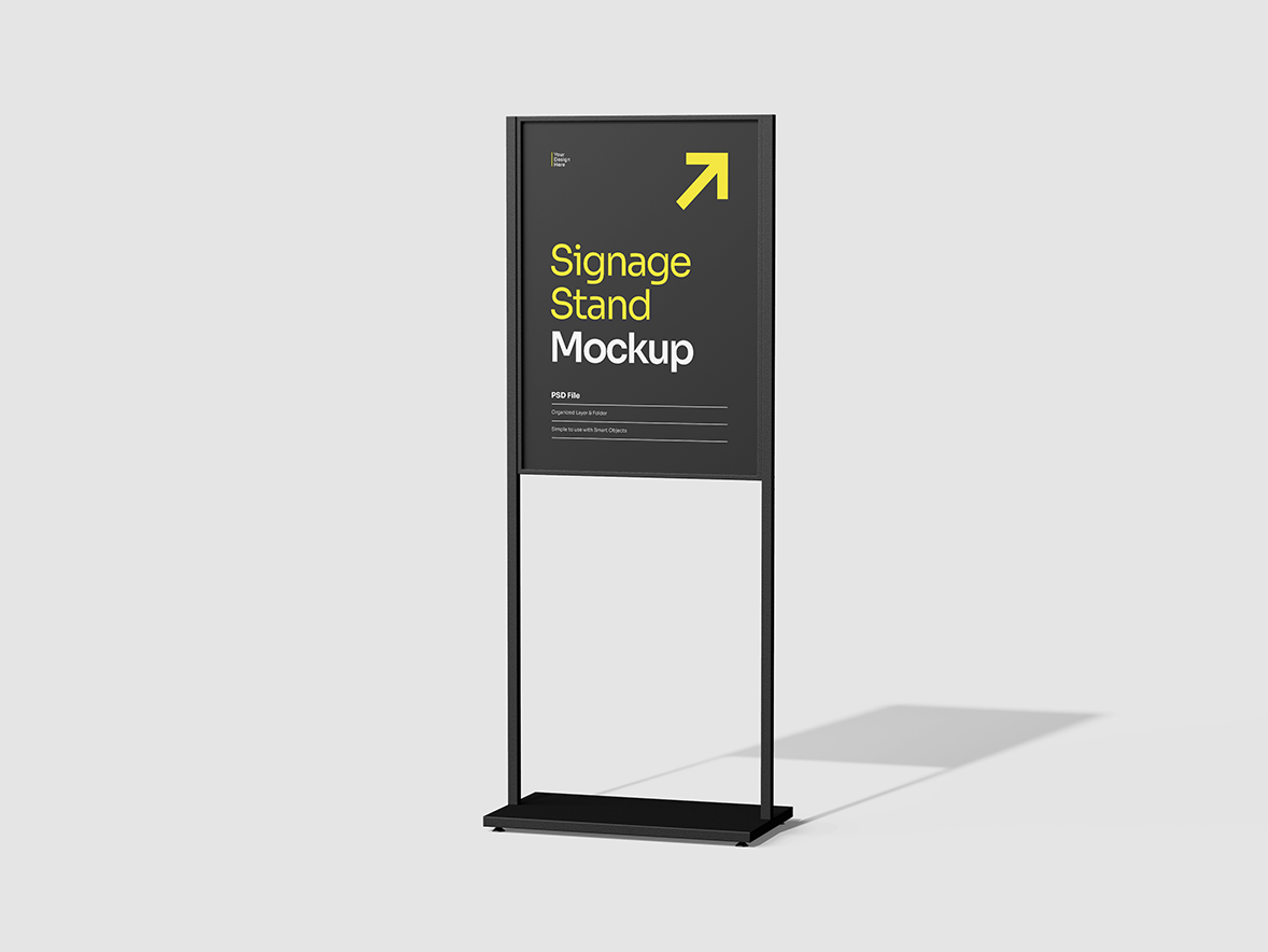 支架标牌招牌广告样机模板 Signage Mockup 样机素材 sucaiwan.com