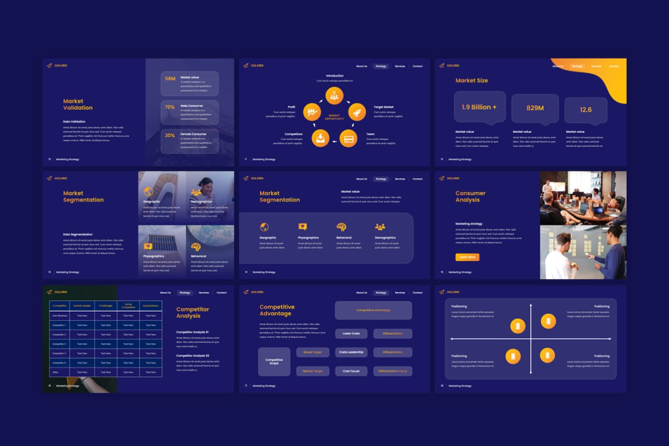 市场营销战略谷歌幻灯片素材 Solvro – Marketing Strategy Google Slides Template 幻灯图表 sucaiwan.com