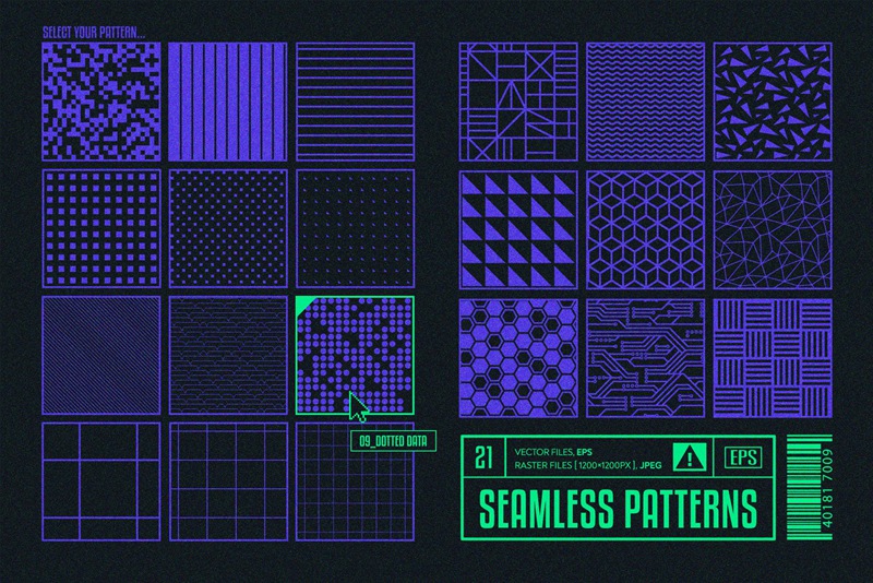 80年代复古潮流计算机字体无缝图案矢量图形元素PSD效果纹理套件 图片素材 第10张-素材湾丨精选海外优质设计素材资源 80年代复古潮流计算机字体无缝图案矢量图形元素PSD效果纹理套件 图片素材 sucaiwan.com