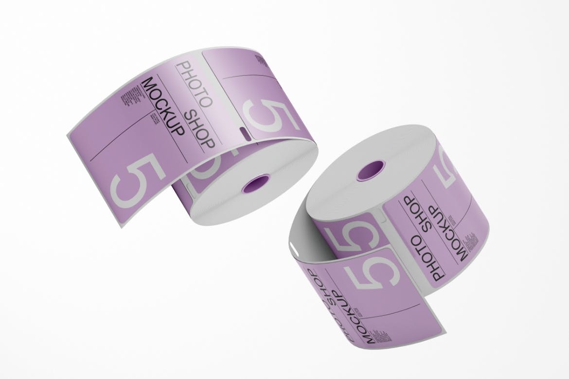 贴纸卷品牌设计样机集 Sticker Roll Mockup Set 样机素材 sucaiwan.com