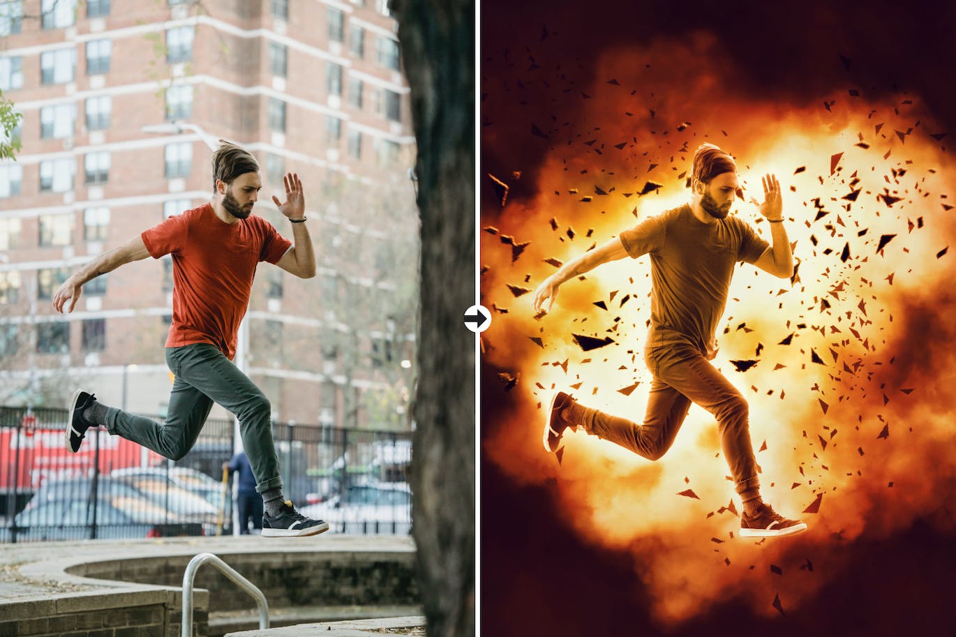 爆炸效果PS动作模板 Explosion Effect Photoshop Action 插件预设 sucaiwan.com