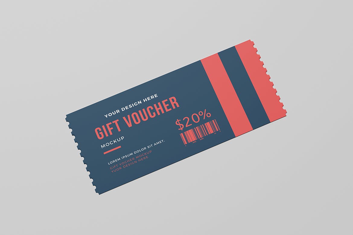 礼品券门票设计样机 Gift Voucher Mockup 样机素材 sucaiwan.com