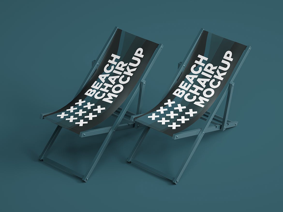 沙滩椅图案设计样机图v2 Beach Chair Mockup 002 样机素材 sucaiwan.com