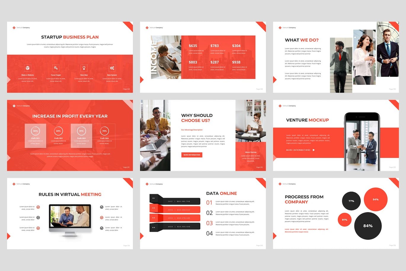 商业与创业谷歌幻灯片模板 Venture – Business & Startup Google Slide Template 幻灯图表 sucaiwan.com