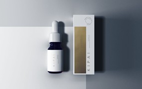 极简滴管瓶&盒包装样机 Minimal Dropper Packaging Mockup