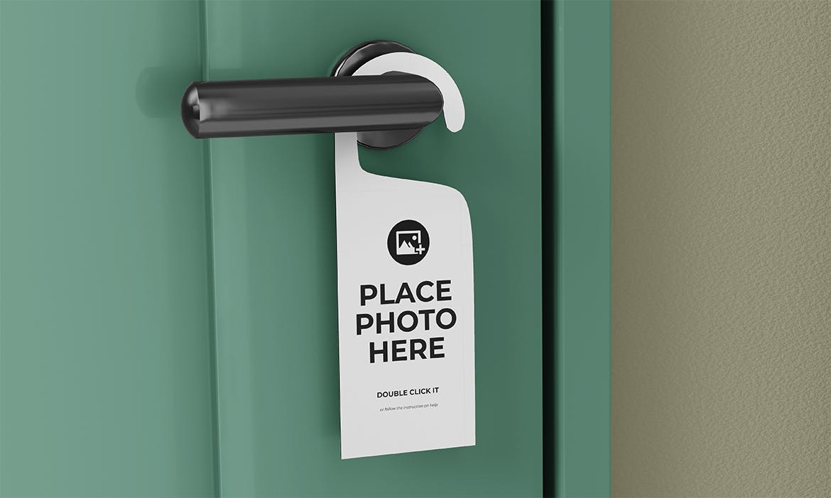 门把手挂耳广告展示样机图 Door Hanger Mockup 样机素材 sucaiwan.com