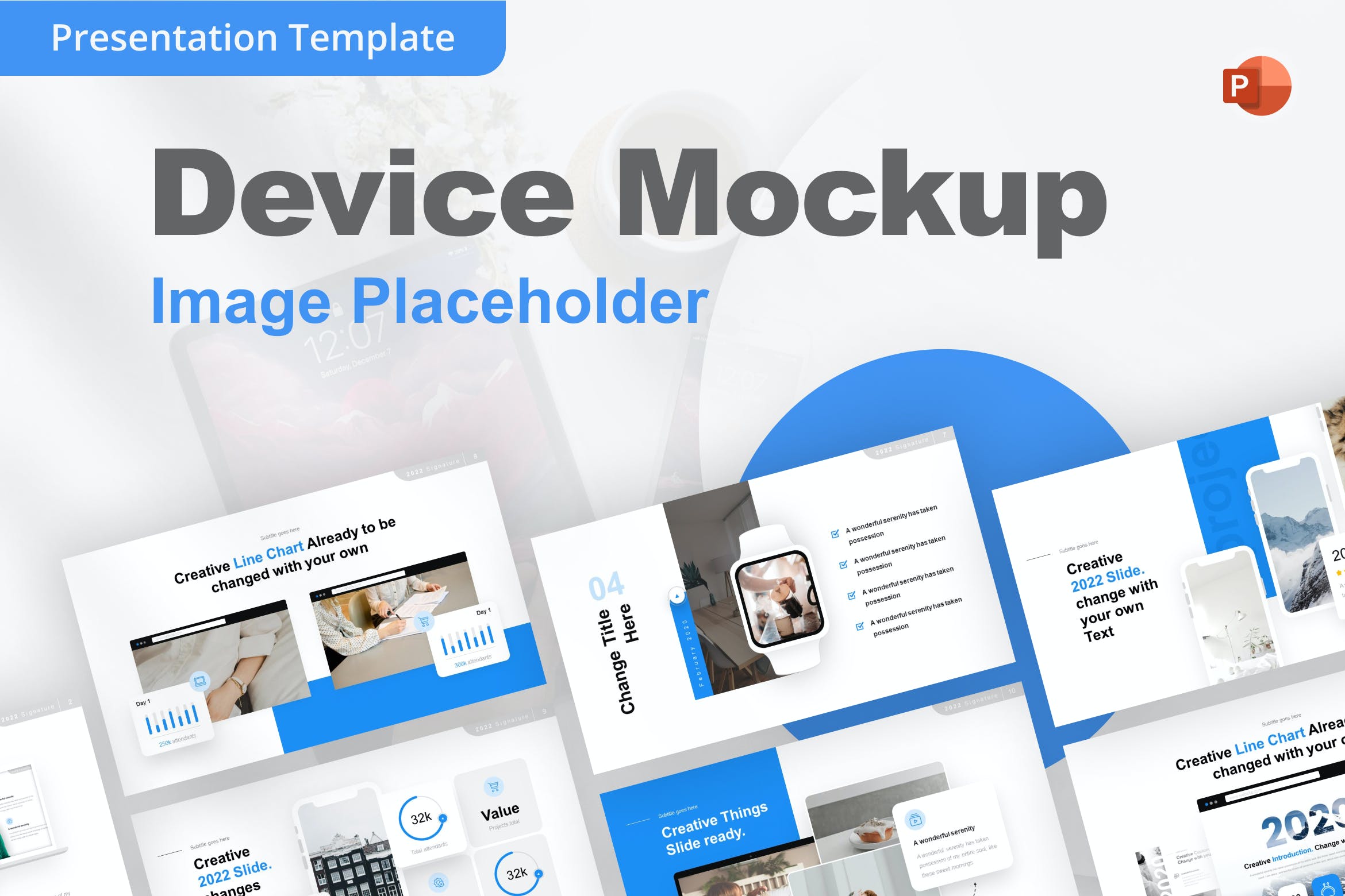 设备样机PPT创意模板 Device Mockup PowerPoint Template 幻灯图表 sucaiwan.com