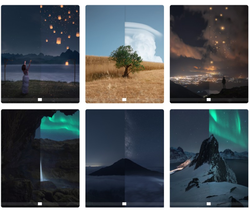 PS笔刷：灯笼萤火虫剪影瀑布银河系头发草毛皮北极光雾云极光 Visualsofjulius 笔刷资源 sucaiwan.com
