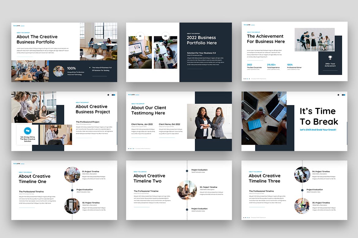 企业投资谷歌幻灯片演示文稿模板 Kompanie – Company Profile Google Slides 幻灯图表 sucaiwan.com