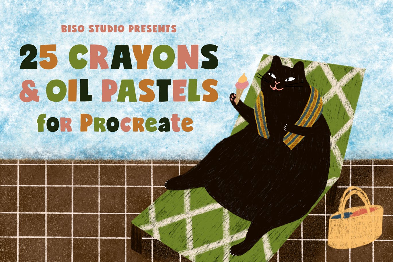 25个蜡笔和油画颜料Procreate笔刷 25 Crayons & Oil Pastels for Procreate 笔刷资源 sucaiwan.com