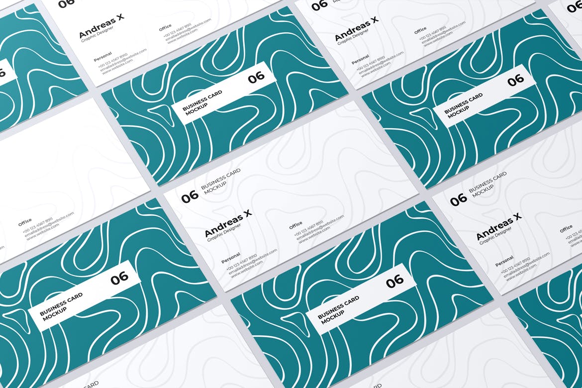 名片设计演示效果图样机 Landscape Business Card Mockup 样机素材 sucaiwan.com