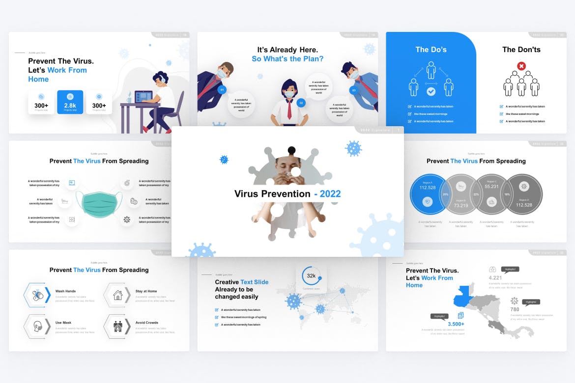 甲流病毒预防Powerpoint模板 Corona Virus PowerPoint Template 幻灯图表 第3张-素材湾丨精选海外优质设计素材资源 甲流病毒预防Powerpoint模板 Corona Virus PowerPoint Template 幻灯图表 sucaiwan.com