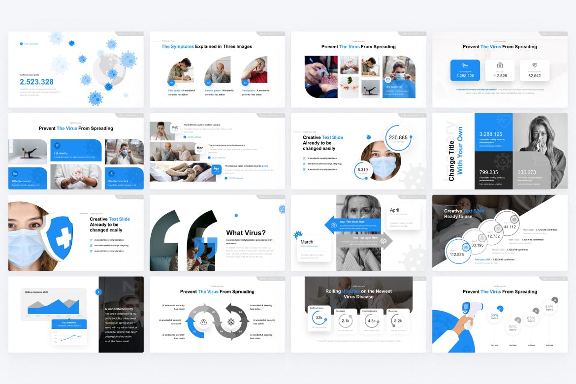 甲流病毒预防Powerpoint模板 Corona Virus PowerPoint Template 幻灯图表 第2张-素材湾丨精选海外优质设计素材资源 甲流病毒预防Powerpoint模板 Corona Virus PowerPoint Template 幻灯图表 sucaiwan.com