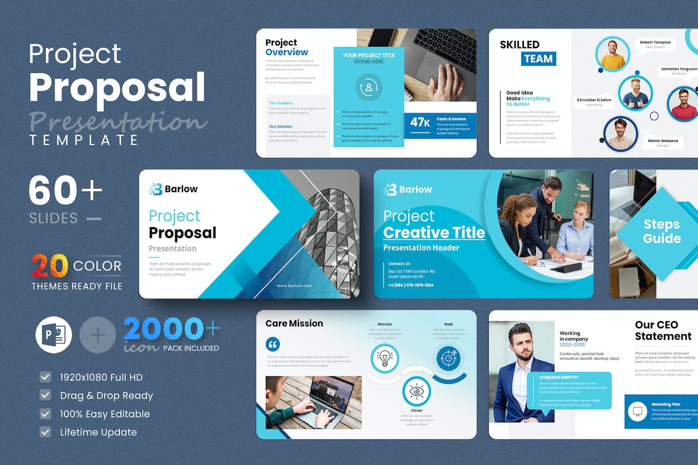 项目建议ppt幻灯片演示模板 Project Proposal PowerPoint Presentation Template 幻灯图表 sucaiwan.com